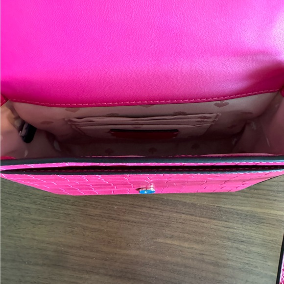 Kate Spade Staci Hot Pink Croc Crossbody - Picture 5 of 6